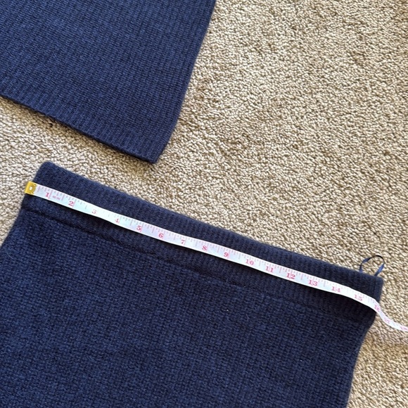 NWT White + Warren Cashmere Ribbed Shell Tank and Midi Pencil Skirt Set Navy - Picture 9 of 10